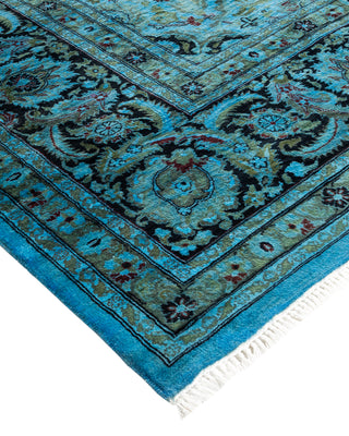 Contemporary Hand Knotted Overdyed Blue Area Rug 9' 2" x 12' 3"