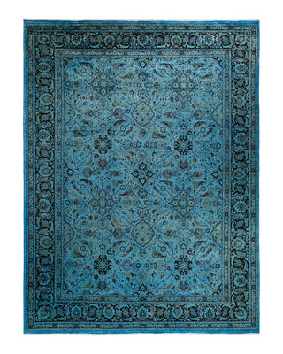 Contemporary Fine Vibrance Blue Wool Area Rug 9' 2" x 12' 3"