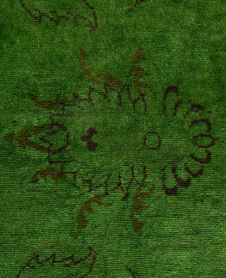 Contemporary Overdyed Wool Hand Knotted Green Area Rug 4' 3" x 6' 4"
