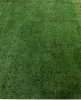 Contemporary Overdyed Wool Hand Knotted Green Area Rug 4' 3" x 6' 4"