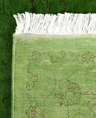 Contemporary Overdyed Wool Hand Knotted Green Area Rug 4' 3" x 6' 4"