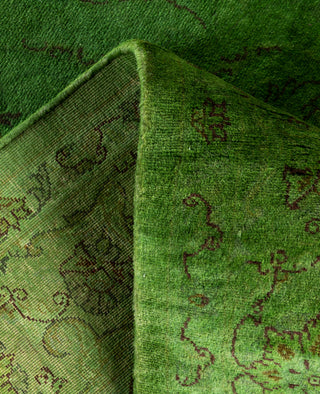 Contemporary Overdyed Wool Hand Knotted Green Area Rug 4' 3" x 6' 4"