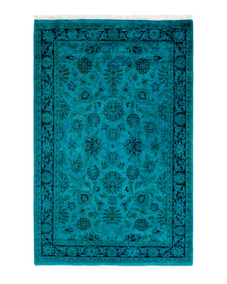 Modern Fine Vibrance Blue Area Rug 4' 2" x 6' 4"