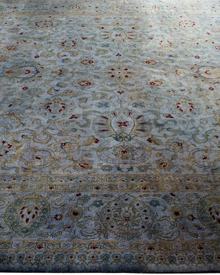 Contemporary Fine Vibrance Gray Wool Area Rug - 8' 2" x 9' 10"