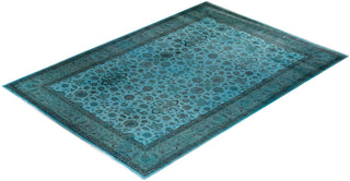 Modern Overdyed Hand Knotted Wool Blue Area Rug 10' 1" x 14' 4"