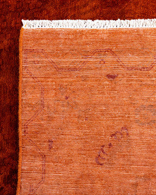 Contemporary Hand-Knotted Overdyed Orange Area Rug 6' 2" x 9' 5"