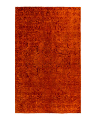 Contemporary Overyed Wool Hand Knotted Orange Area Rug 6' 2" x 9' 5"