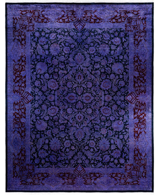 Contemporary Overdyed Wool Hand Knotted Purple Area Rug 9' 2" x 11' 10"