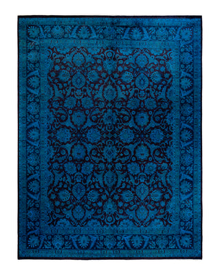 Contemporary Fine Vibrance Green Wool Area Rug 9' 3" x 12' 3"