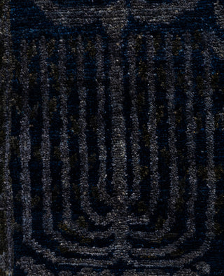 Contemporary Overdyed Wool Hand Knotted Navy Area Rug 6' 1" x 8' 10"