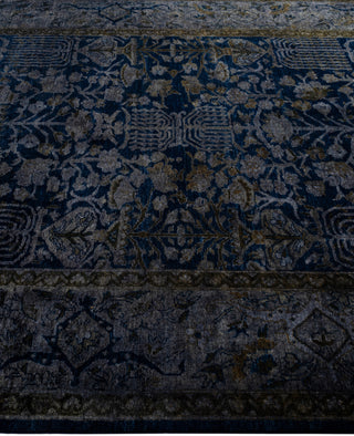 Contemporary Overdyed Wool Hand Knotted Navy Area Rug 6' 1" x 8' 10"