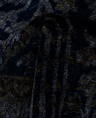 Contemporary Overdyed Wool Hand Knotted Navy Area Rug 6' 1" x 8' 10"