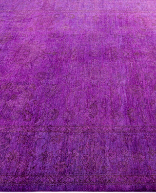 Contemporary Overdyed Wool Hand Knotted Purple Area Rug 6' 2" x 8' 10"