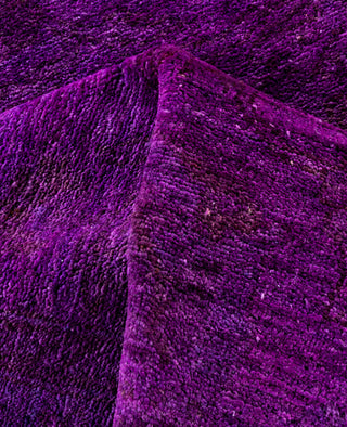 Contemporary Overdyed Wool Hand Knotted Purple Area Rug 6' 2" x 8' 10"