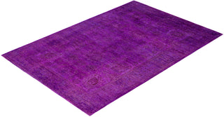Contemporary Overdyed Wool Hand Knotted Purple Area Rug 6' 2" x 8' 10"