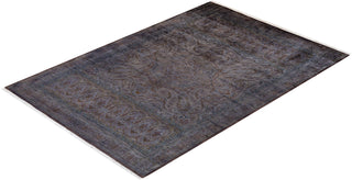Modern Overdyed Hand Knotted Wool Gray Area Rug 6' 2" x 9' 2"