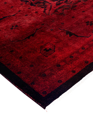 Contemporary Hand-Knotted Overdyed Orange Area Rug 8' 2" x 10' 3"