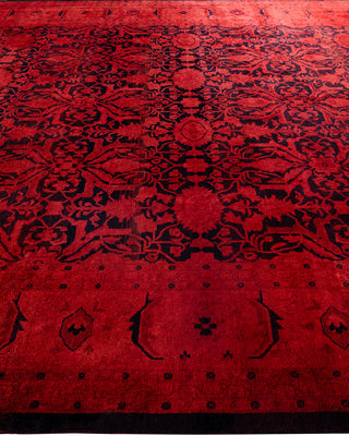 Contemporary Hand-Knotted Overdyed Orange Area Rug 8' 2" x 10' 3"