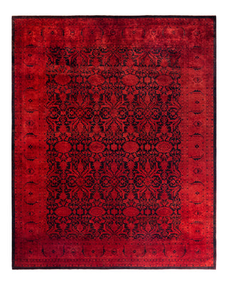Contemporary Overyed Wool Hand Knotted Orange Area Rug 8' 2" x 10' 3"