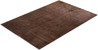 Contemporary Fine Vibrance Brown Wool Area Rug - 6' 3" x 9' 1"