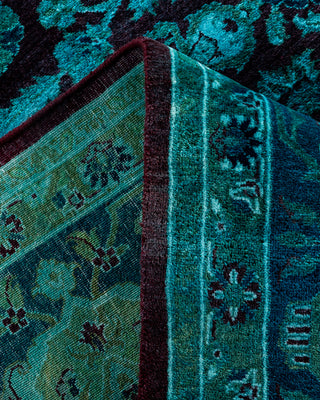 Contemporary Hand-Knotted Overdyed Blue Area Rug 6' 2" x 9' 3"