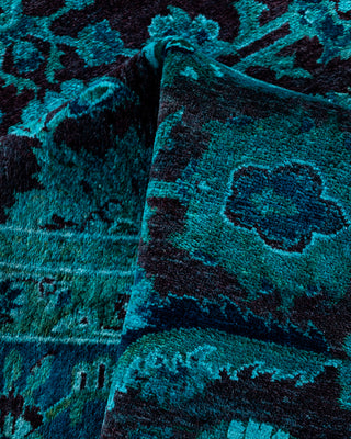 Contemporary Hand-Knotted Overdyed Blue Area Rug 6' 2" x 9' 3"