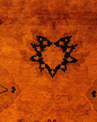 Overdyed Hand-Knotted Orange Area Rug 9' 0" x 12' 2"