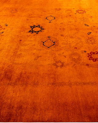 Overdyed Hand-Knotted Orange Area Rug 9' 0" x 12' 2"