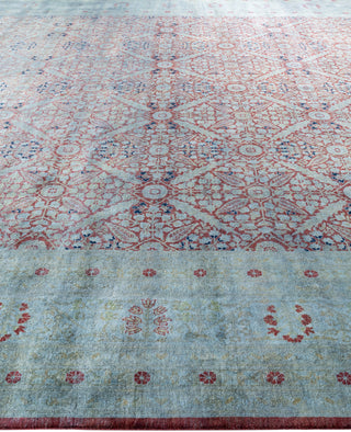 Overdyed One-of-a-Kind Wool Gray Area Rug 12' 2" x 17' 4"