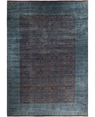 Overdyed One-of-a-Kind Wool Gray Area Rug 12' 2" x 17' 4"