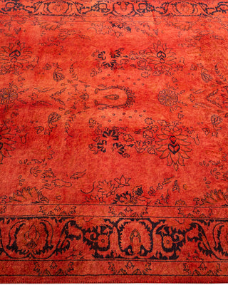 Modern Overdyed Hand Knotted Wool Red Area Rug 4' 1" x 5' 10"