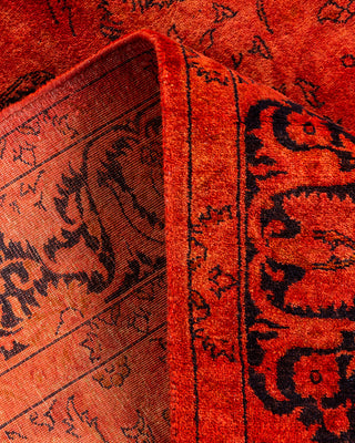 Contemporary Hand Knotted Overdyed Red Area Rug 4' 1" x 5' 10"