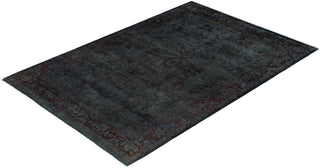Overdyed One-of-a-Kind Wool Gray Area Rug 4' 3" x 6' 3"