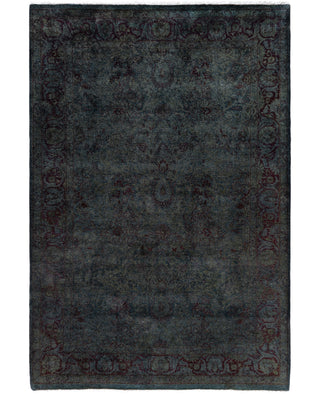 Overdyed One-of-a-Kind Wool Gray Area Rug 4' 3" x 6' 3"
