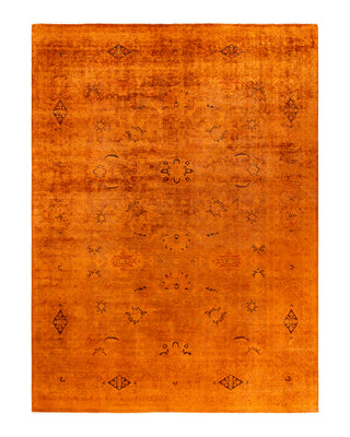 Contemporary Overyed Wool Hand Knotted Orange Area Rug 9' 2" x 12' 2"