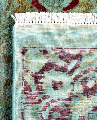 Contemporary Overdyed Wool Hand Knotted Green Runner 2' 6" x 8' 5"
