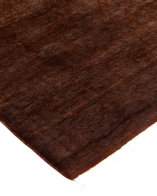 Modern Overdyed Hand Knotted Wool Brown Area Rug 4' 2" x 6' 6"