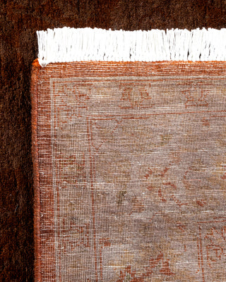 Contemporary Hand Knotted Overdyed Brown Area Rug 4' 2" x 6' 6"