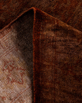 Contemporary Hand Knotted Overdyed Brown Area Rug 4' 2" x 6' 6"