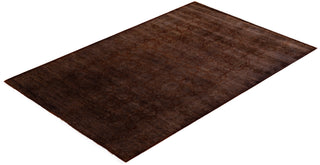 Contemporary Hand Knotted Overdyed Brown Area Rug 4' 2" x 6' 6"
