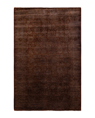 Contemporary Fine Vibrance Brown Wool Area Rug 4' 2" x 6' 6"