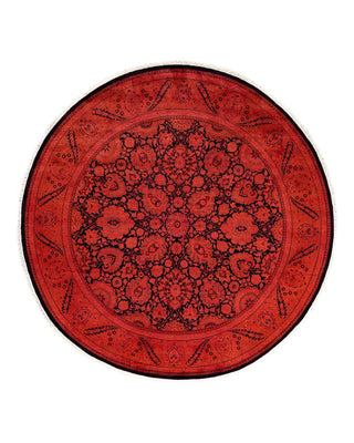 Fine Vibrance, One-of-a-Kind Hand-Knotted Area Rug - Orange, 6' 1" x 6' 1" - Solo Rugs