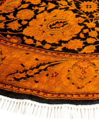 Contemporary Hand-Knotted Overdyed Gold Oval Area Rug 3' 1" x 4' 7"