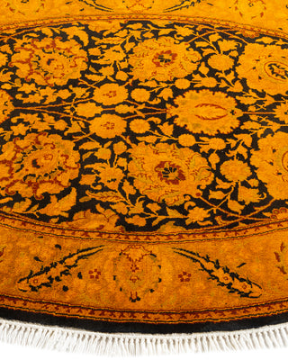 Contemporary Hand-Knotted Overdyed Gold Oval Area Rug 3' 1" x 4' 7"