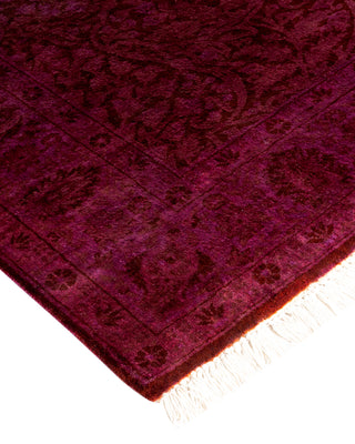 Modern Overdyed Hand Knotted Wool Purple Area Rug 4' 0" x 6' 3"