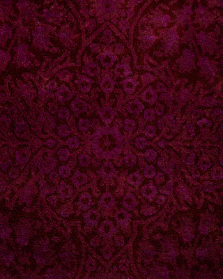Contemporary Hand-Knotted Overdyed Purple Area Rug 4' 0" x 6' 3"