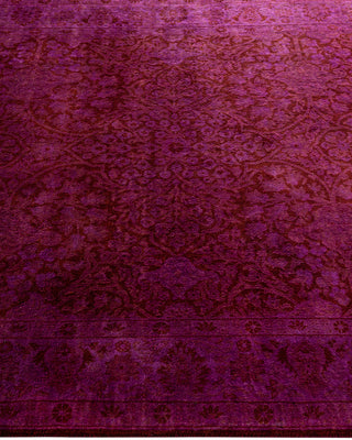 Modern Overdyed Hand Knotted Wool Purple Area Rug 4' 0" x 6' 3"