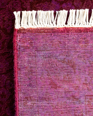 Contemporary Hand-Knotted Overdyed Purple Area Rug 4' 0" x 6' 3"