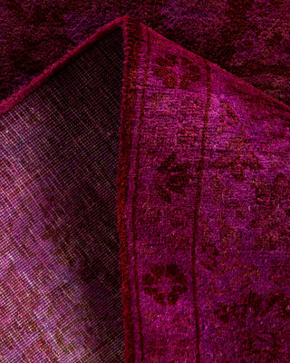 Contemporary Hand-Knotted Overdyed Purple Area Rug 4' 0" x 6' 3"