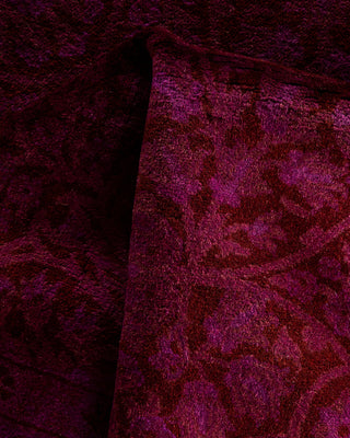 Contemporary Hand-Knotted Overdyed Purple Area Rug 4' 0" x 6' 3"